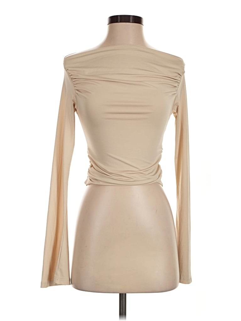Pre-owned Edikted Long Sleeve Top Tan Turtleneck Tops