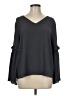Ann Taylor LOFT 100% Polyester Gray Long Sleeve Blouse Size M - photo 1