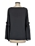 Ann Taylor LOFT 100% Polyester Gray Long Sleeve Blouse Size M - photo 2
