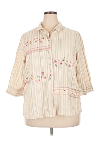 Napa Valley 3/4 Sleeve Button-Down Shirt (view 1)