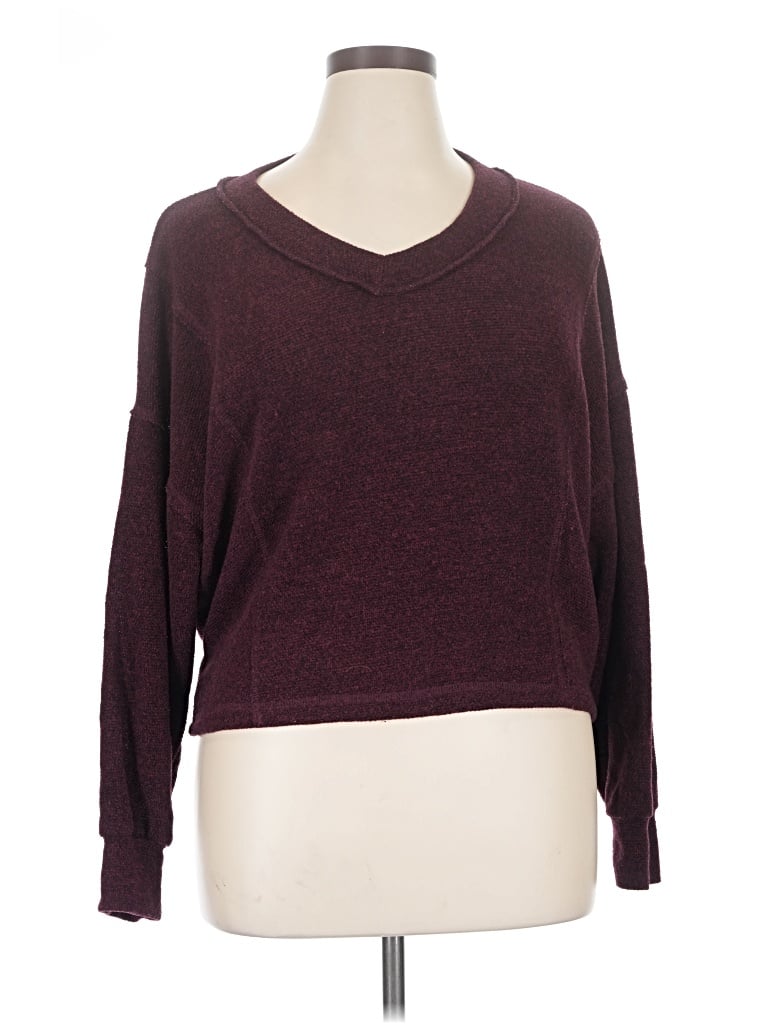 Pre-owned Lush Pullover Sweater In Burgundy
