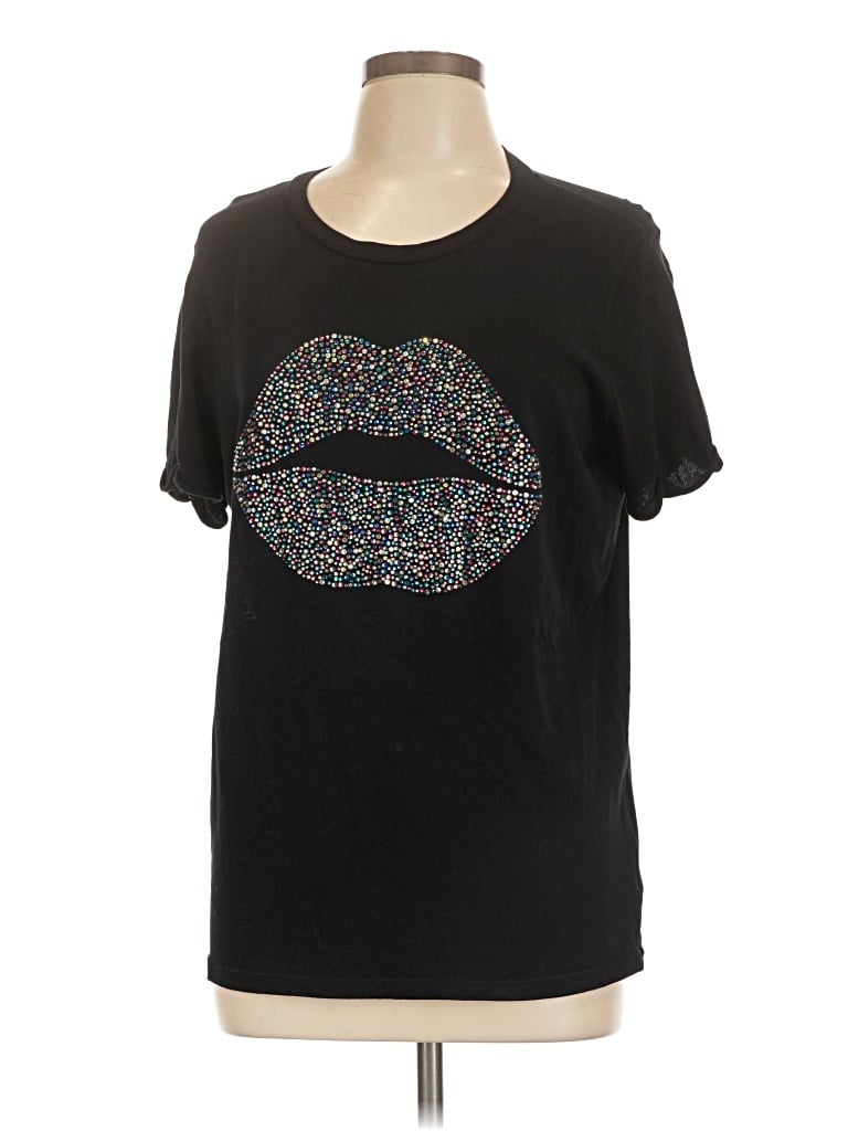 Pre-owned Lauren Moshi Short Sleeve T-shirt In Black