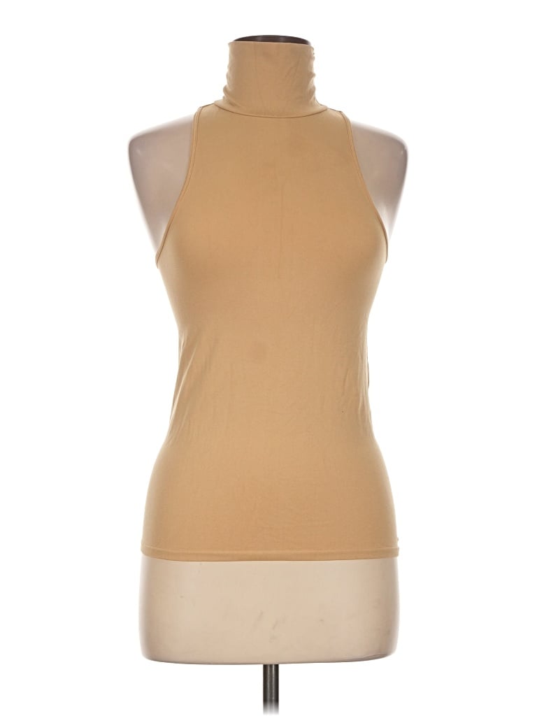 Pre-owned Venus Sleeveless Top Tan Halter Neckline Tops