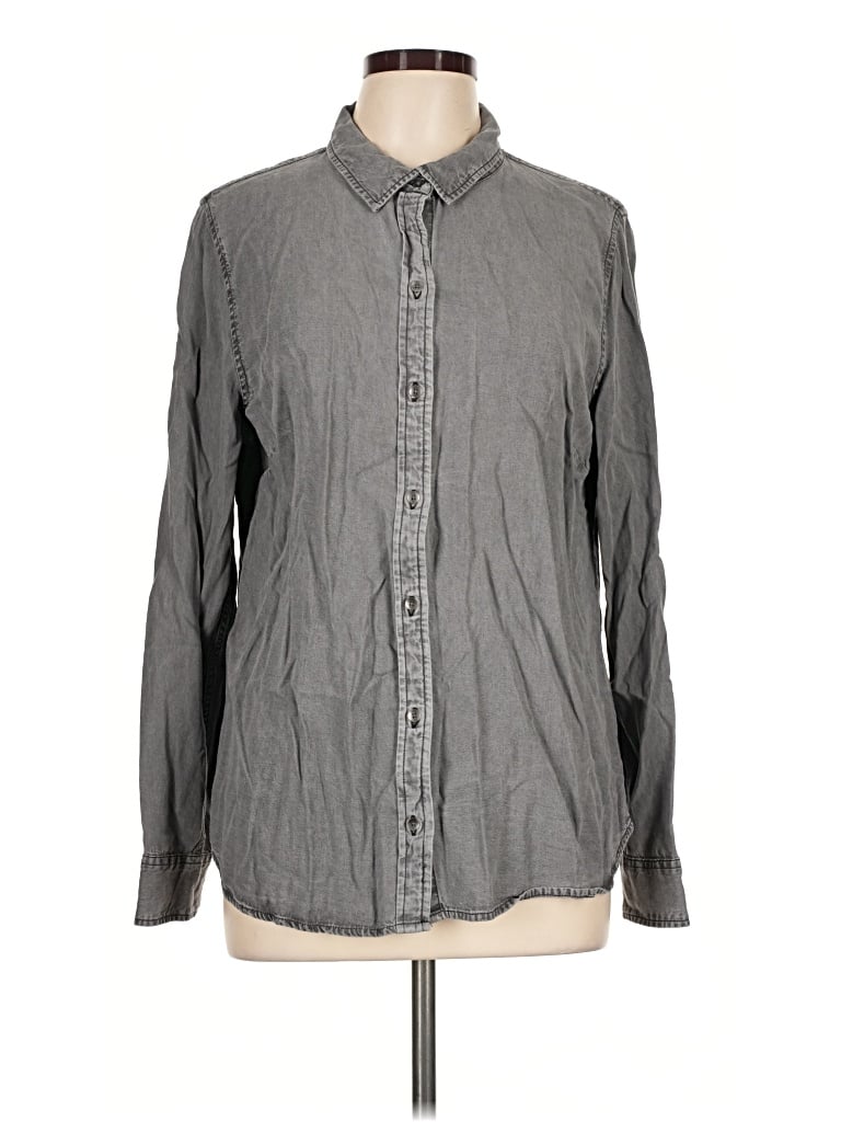Pre-owned Gap Outlet Long Sleeve Button Down Shirt In Gray