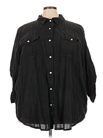 Woman Within 3/4 Sleeve Button-Down Shirt (view 1)