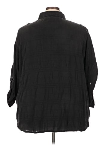 Woman Within 3/4 Sleeve Button-Down Shirt (view 2)