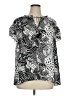 Rose + Olive 100% Polyester Animal Print Black Short Sleeve Blouse Size 1X - photo 1