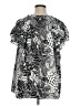 Rose + Olive 100% Polyester Animal Print Black Short Sleeve Blouse Size 1X - photo 2