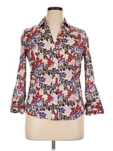 Ann Taylor Factory 3/4 Sleeve Button-Down Shirt (view 1)