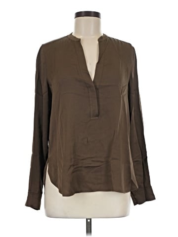 Vince. Long Sleeve Silk Top (view 1)