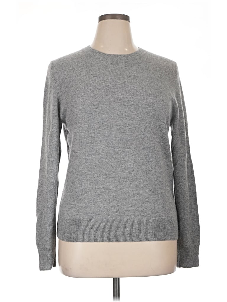 Pre-owned Quince Cashmere Pullover Sweater In Gray