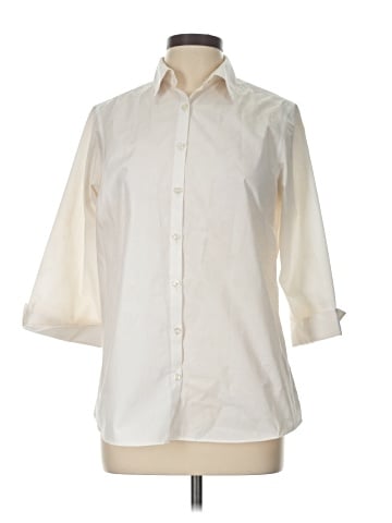 Lands' End 3/4 Sleeve Button-Down Shirt (view 1)
