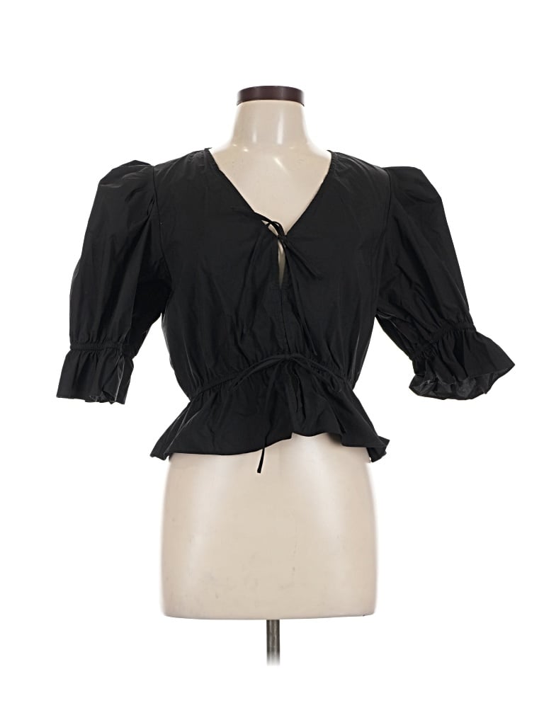 Pre-owned Lucy Paris 3/4 Sleeve Blouse In Black