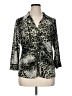 Essentials by Milano Animal Print Black 3/4 Sleeve Blouse Size XL - photo 1