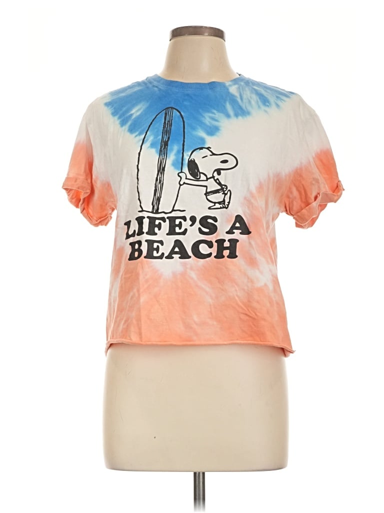 Pre-owned Peanuts Short Sleeve T-shirt In Orange