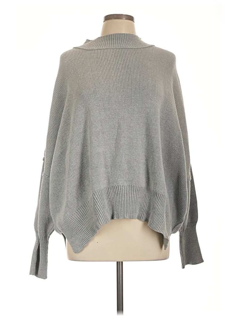 Pre-owned Zenana Turtleneck Sweater In Gray