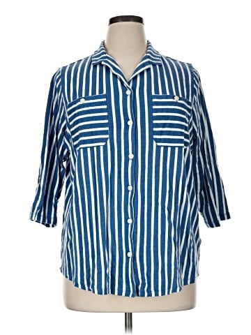 Lands' End 3/4 Sleeve Button-Down Shirt (view 1)