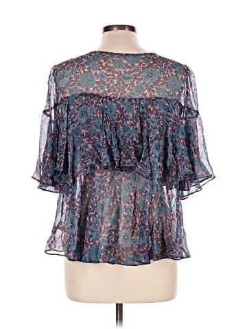 Rebecca Taylor Short Sleeve Silk Top (view 2)