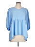 Jodifl 100% Polyester Blue 3/4 Sleeve Blouse Size L - photo 1