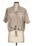 Rafael Gray Short Sleeve Blouse Size M - photo 1