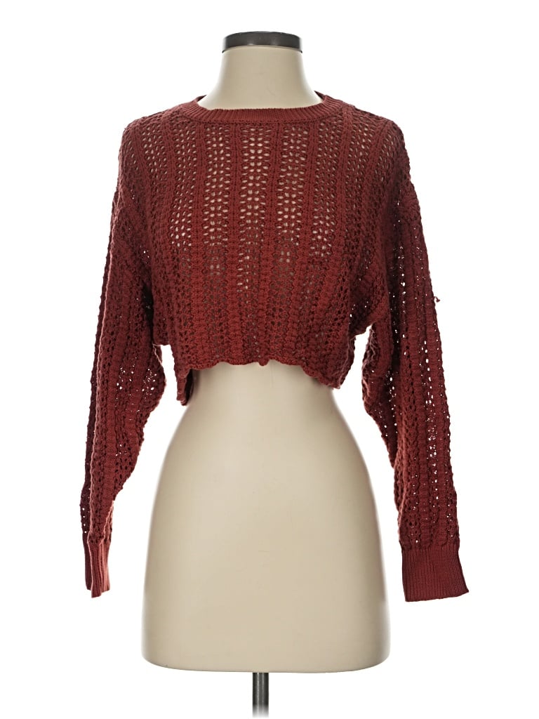 Pre-owned Altar'd State Cardigan Sweater In Burgundy