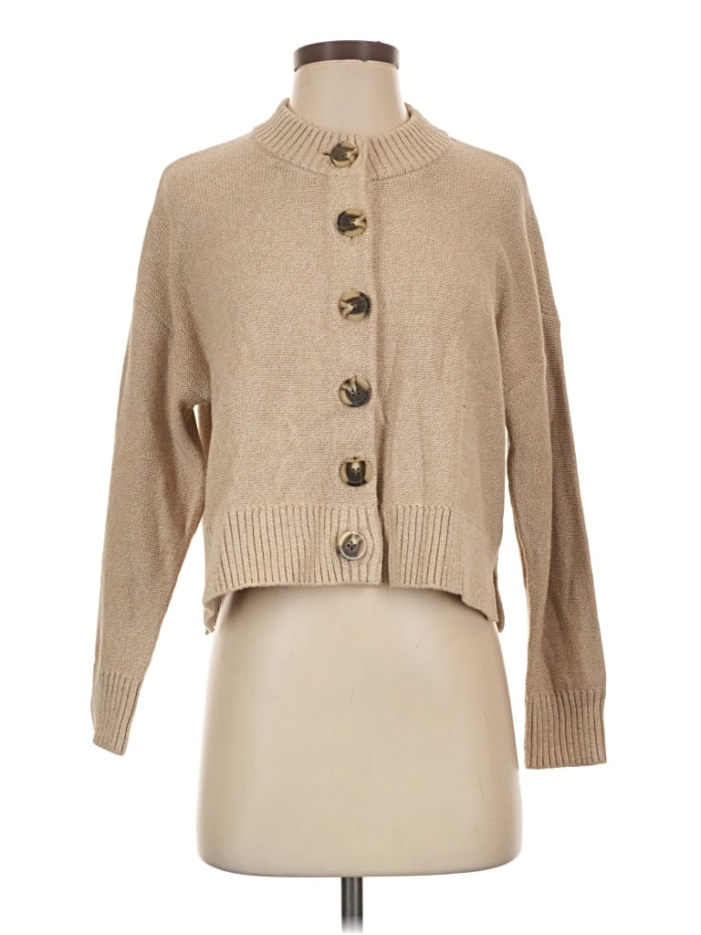 Pre-owned Quince Cardigan Sweater In Tan