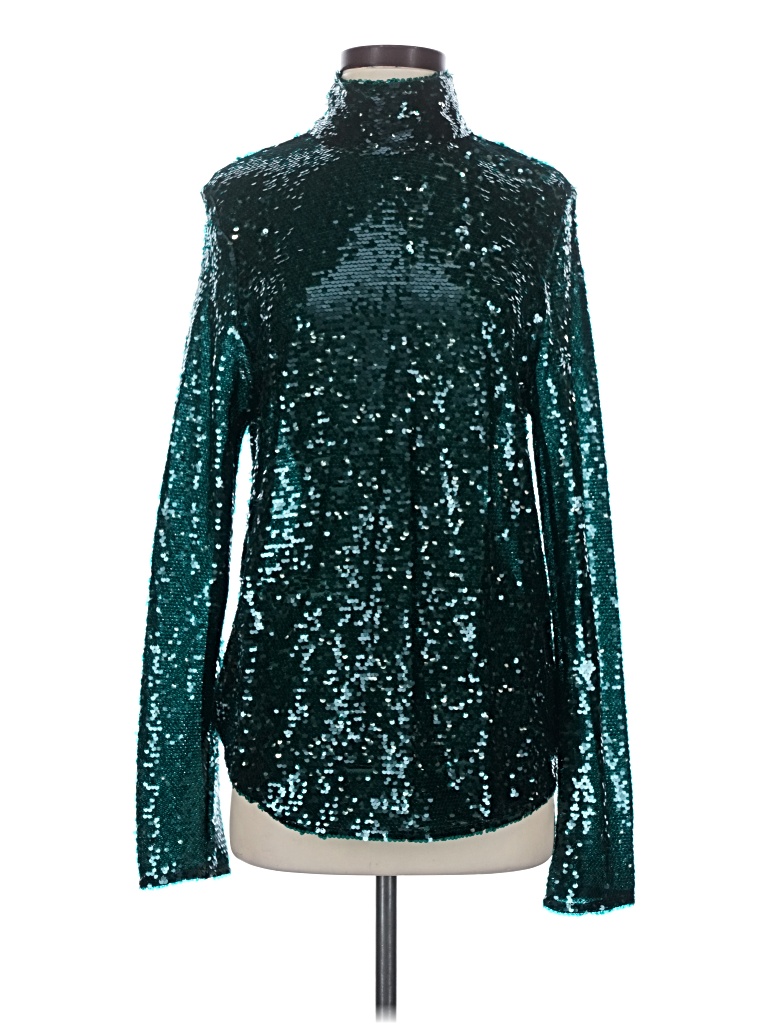 Pre-owned Zara Long Sleeve Blouse In Teal
