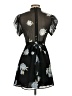 Topshop 100% Polyester Floral Black Cocktail Dress Size 4 - photo 2