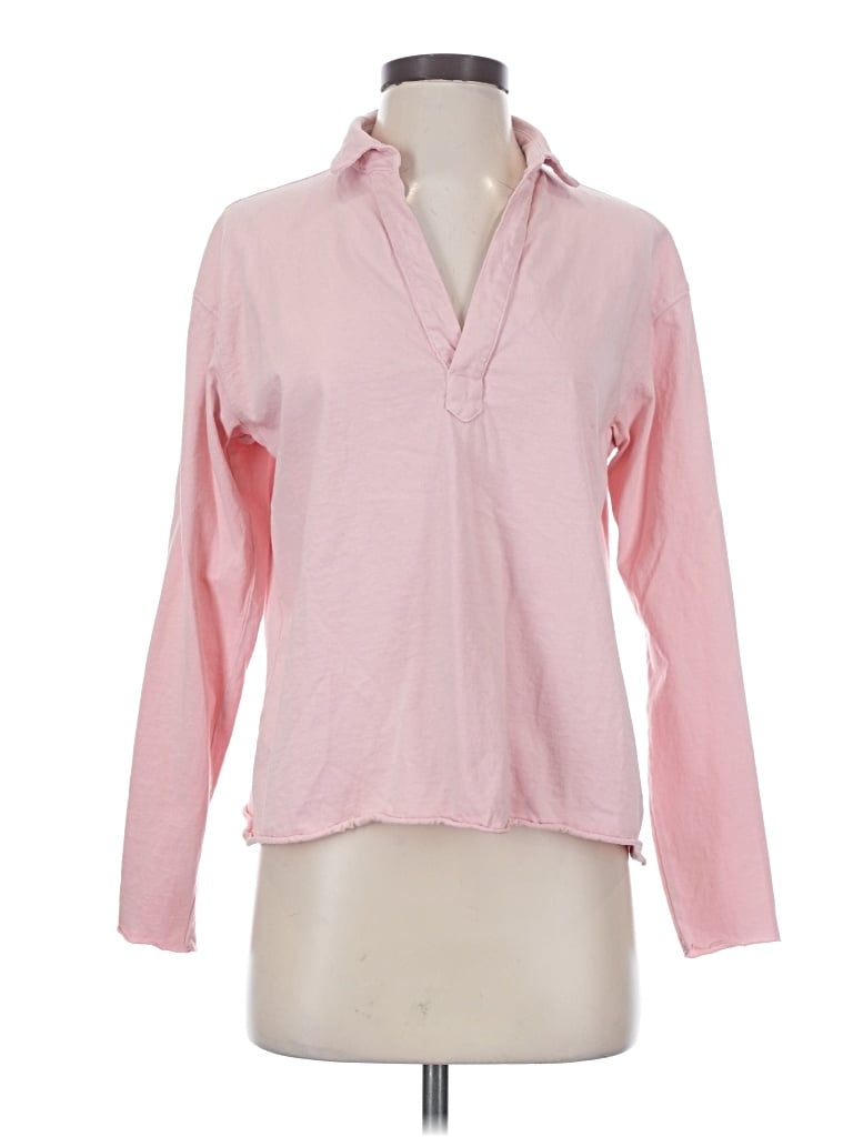 Pre-owned Frank & Eileen Long Sleeve Polo Shirt In Pink