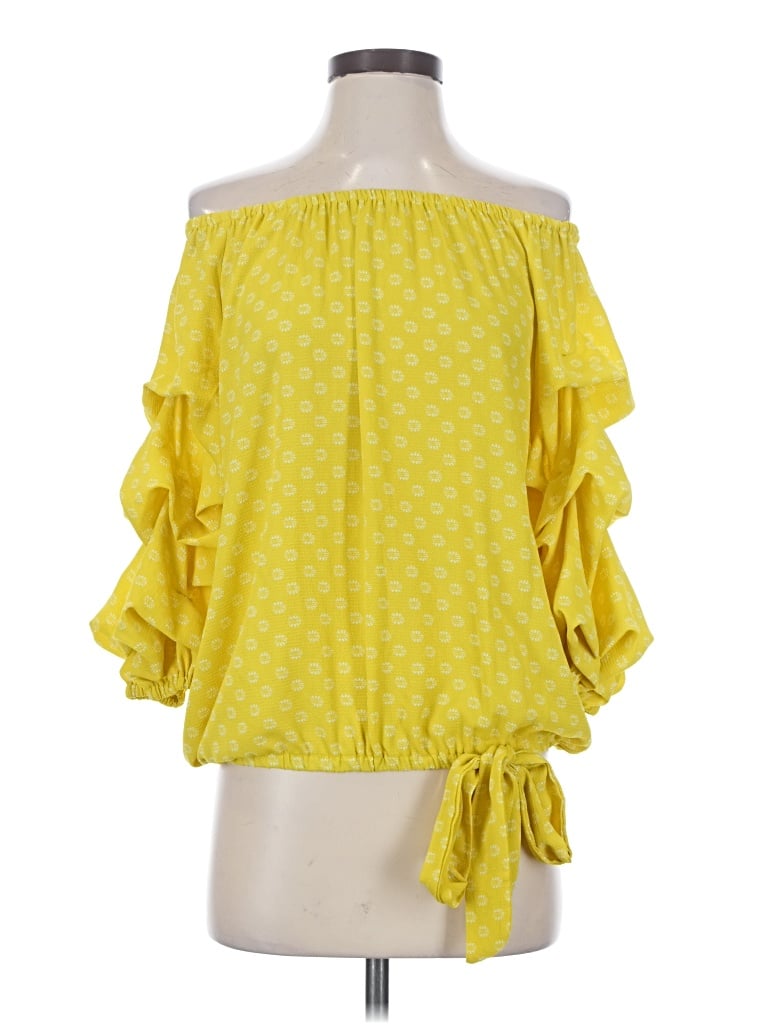 Pre-owned Cece 3/4 Sleeve Blouse In Yellow