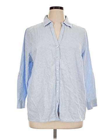 Sigrid Olsen 3/4 Sleeve Button-Down Shirt (view 1)