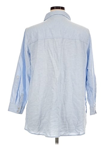 Sigrid Olsen 3/4 Sleeve Button-Down Shirt (view 2)