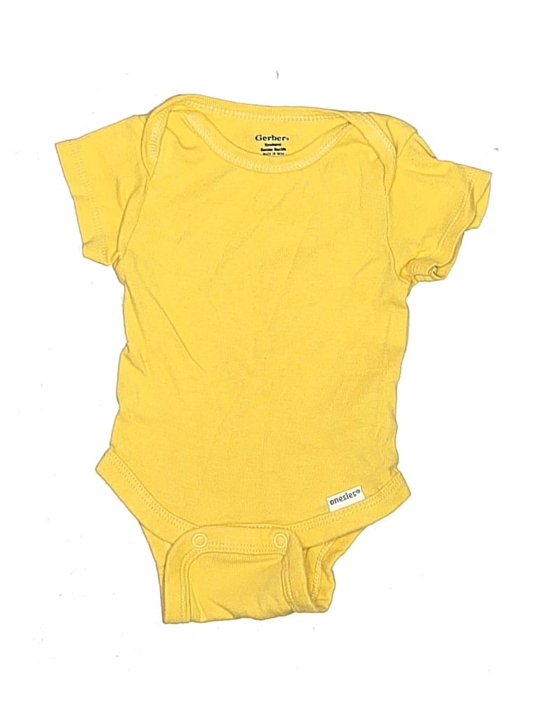 Pre-owned Gerber Babies' Short Sleeve Onesie In Yellow