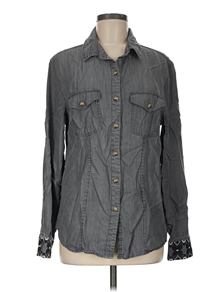 Pre-owned Charlie Long Sleeve Button Down Shirt In Gray