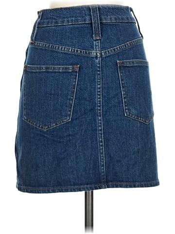 Madewell Stretch Denim Straight Mini Skirt in Arroyo Wash: Button-Front Edition (view 2)