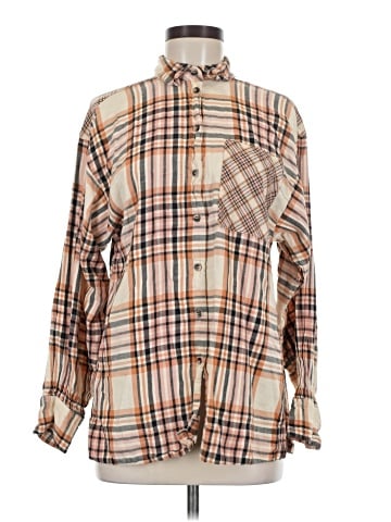 Topshop Long Sleeve Button-Down Shirt (view 1)