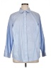Talbots 100% Cotton Solid Blue 3/4 Sleeve Button-Down Shirt Size 16 - photo 1