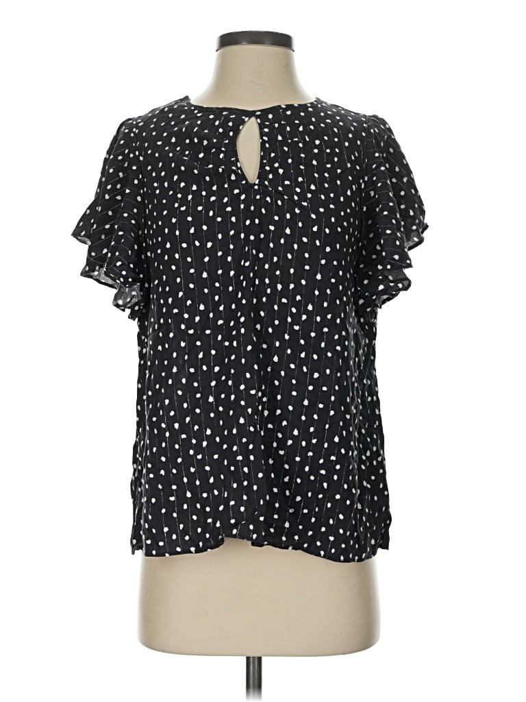 Como Blu Short Sleeve Blouse In Black