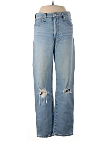 Madewell The Perfect Vintage Straight Jean in Danby Wash: Knee-Rip Edition (view 1)