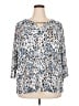 Rebecca Malone Animal Print Blue 3/4 Sleeve Blouse Size 2X - photo 1