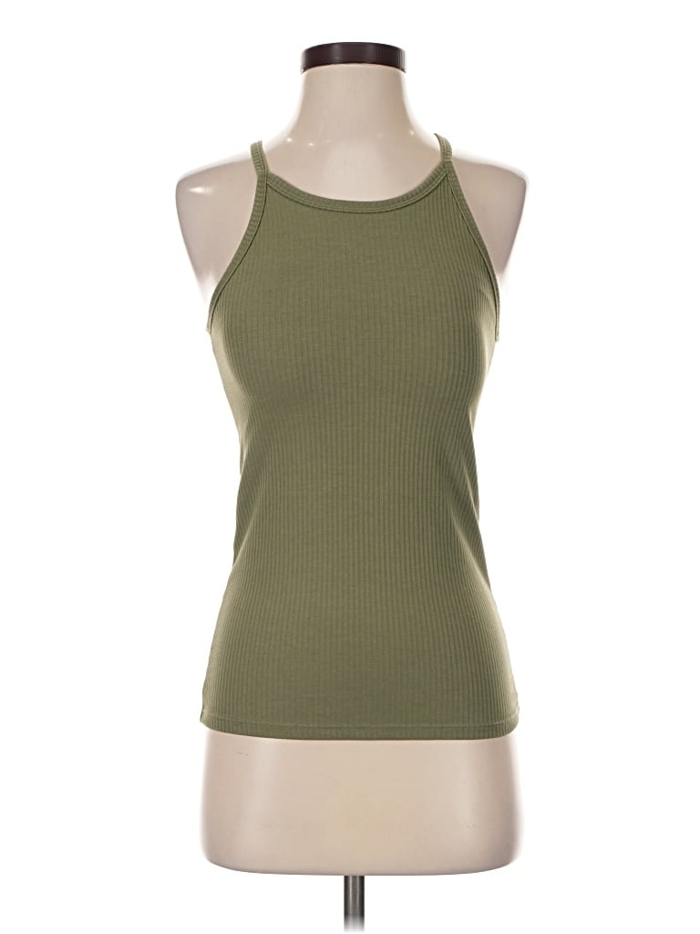 Pre-owned Klassy Network Tank Top Green Halter Neckline Tops
