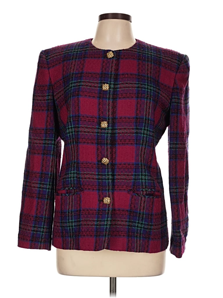 Pre-owned Talbots Blazer Jacket In Burgundy