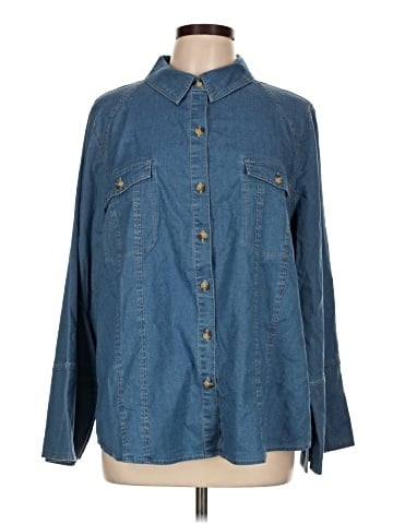 Belle By Kim Gravel Long Sleeve Button-Down Shirt (view 1)