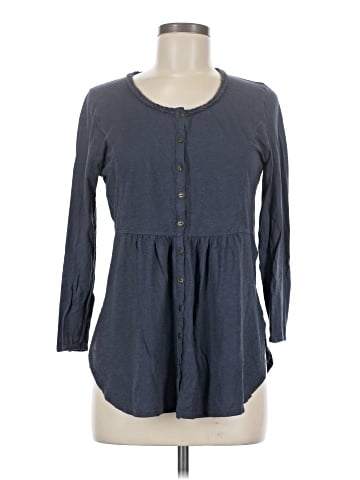 Wrap 3/4 Sleeve Button-Down Shirt (view 1)