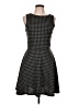 Aqua Houndstooth Gray Casual Dress Size L - photo 1