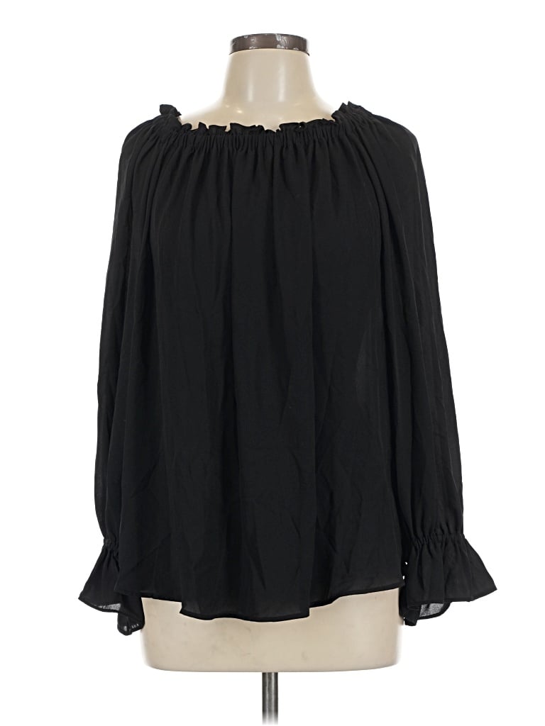 Pre-owned Talbots Long Sleeve Blouse In Black