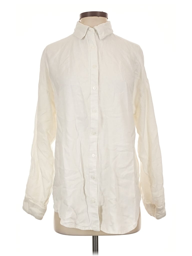 Pre-owned Downeast Long Sleeve Button Down Shirt In Ivory