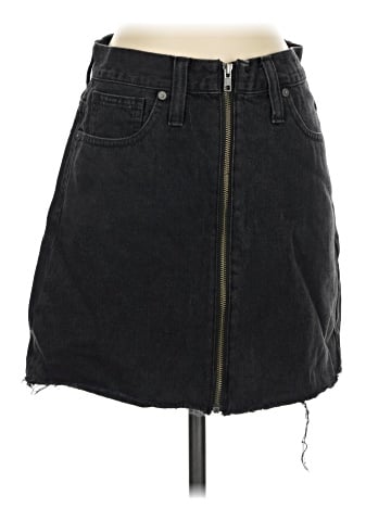 Madewell Rigid Denim A-Line Mini Skirt in Lunar Wash (view 1)