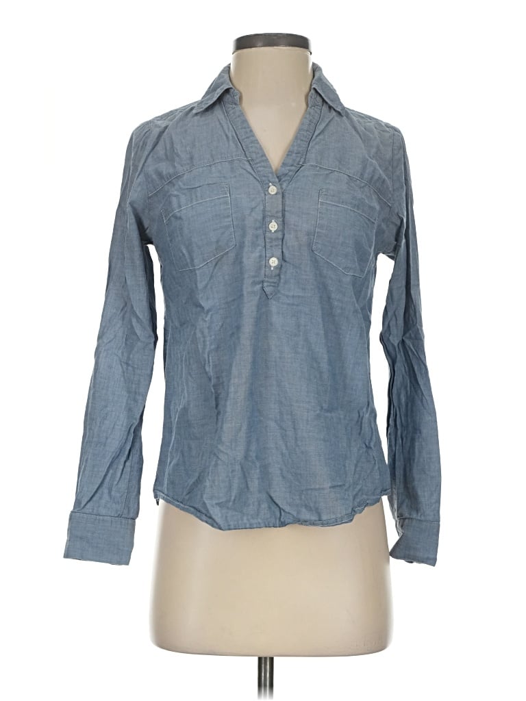 Pre-owned Gap Outlet Long Sleeve Button Down Shirt In Blue
