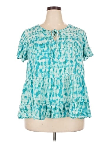 Terra & Sky Short Sleeve Blouse (view 1)